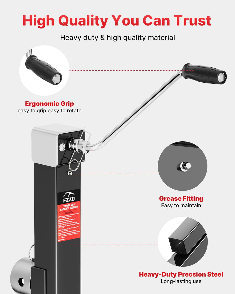 FZZD textured spray-coat finish resisting corrosion for long life