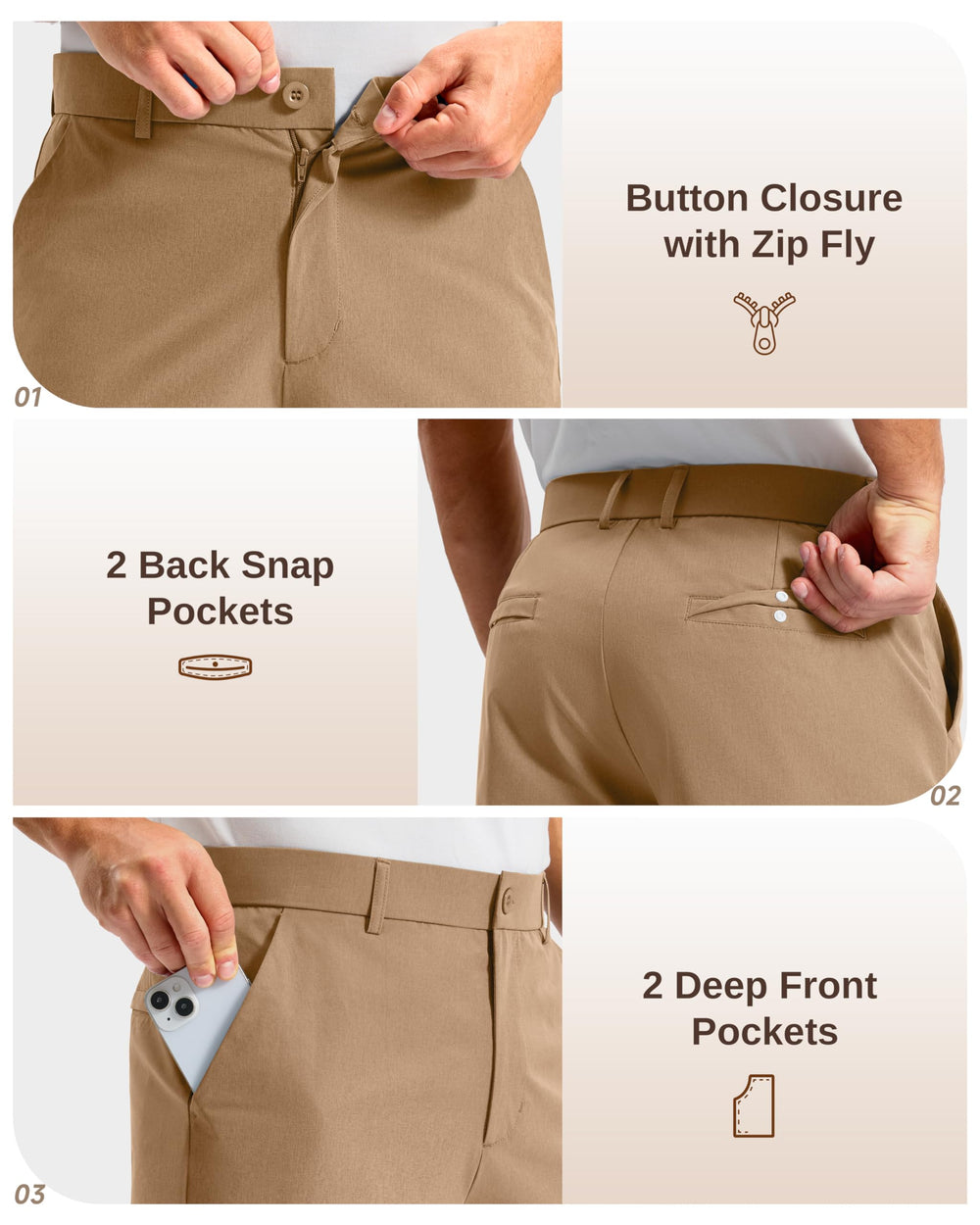 G Gradual model showing 12-inch inseam reaching the knee for coverage