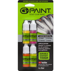 g-paint front packaging showing four 10ml bottles and bright colors for easy customization