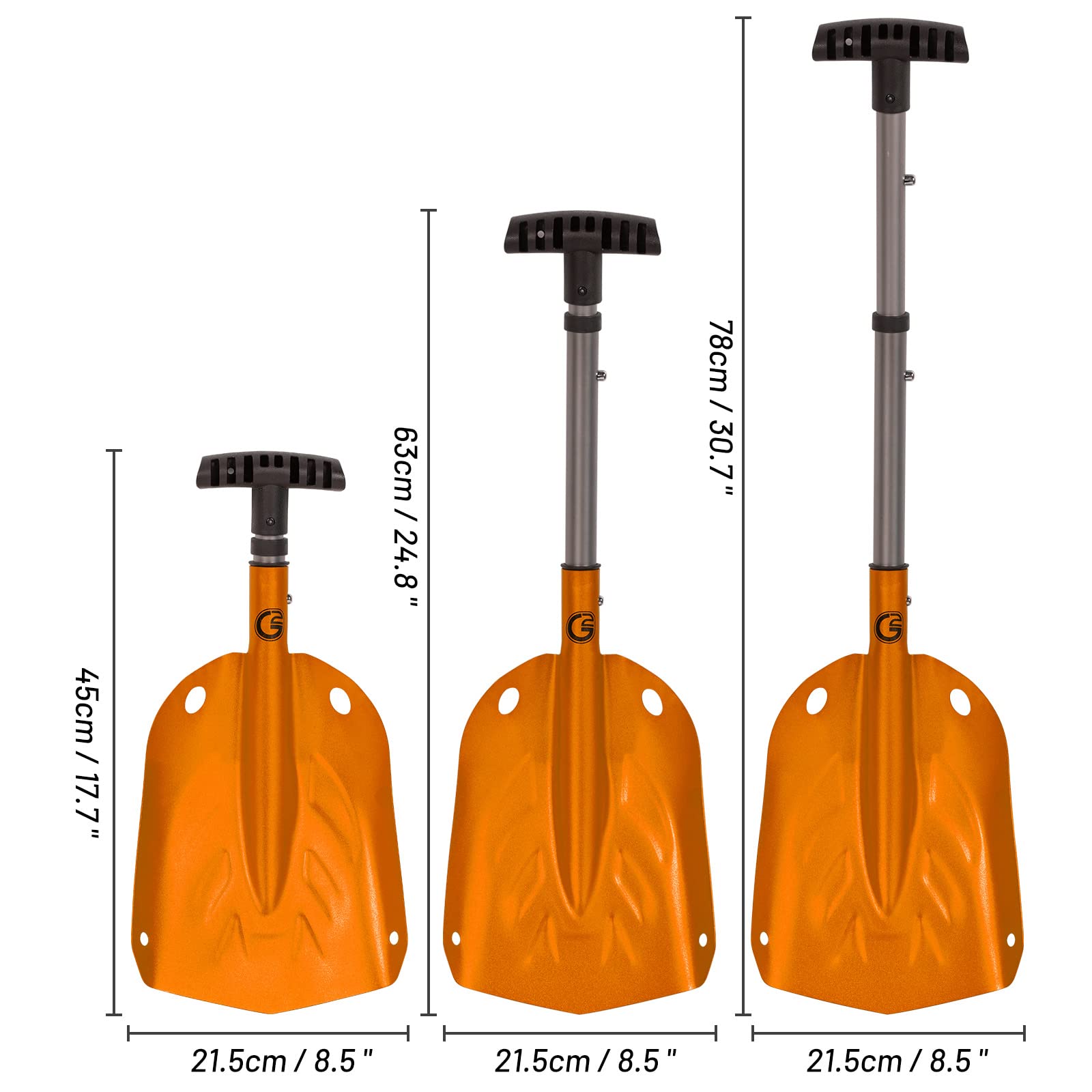 G2 collapsed packed shovel beside backpack showing small footprint