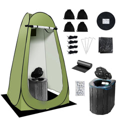 G2 GO2GETHER front view tent and toilet showing privacy and portability