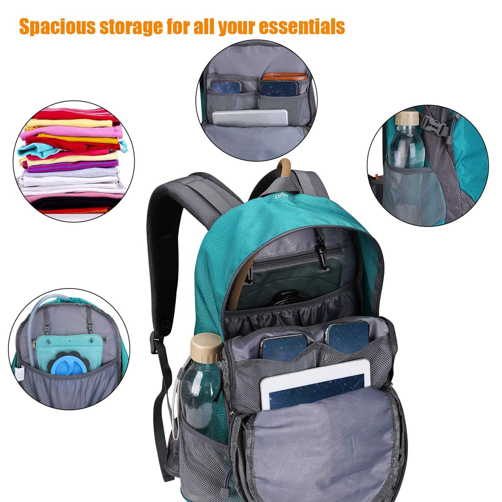 G4Free side pocket and hip pouch holding water and essentials benefit