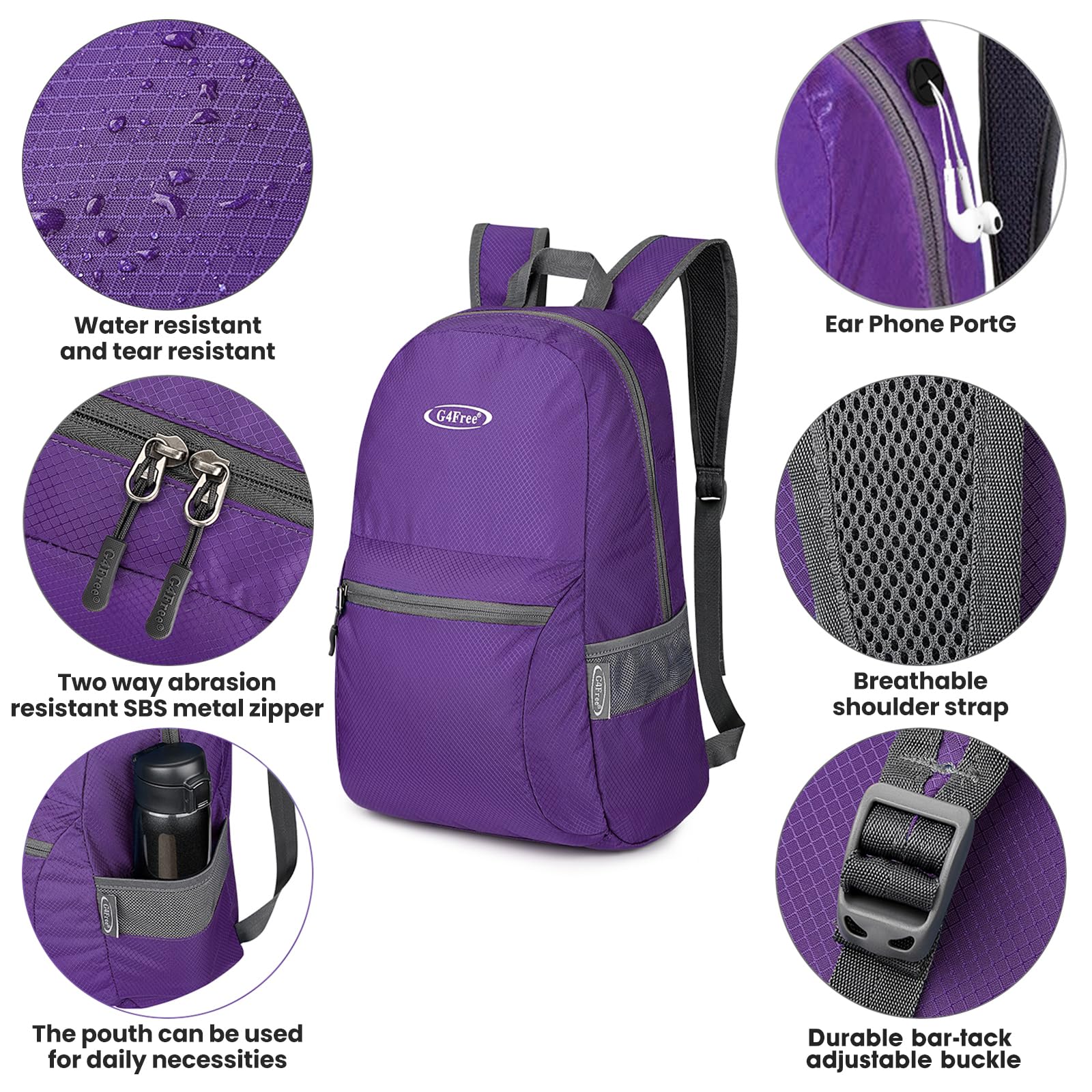 G4Free breathable S-shaped shoulder straps and mesh for comfortable extended wear