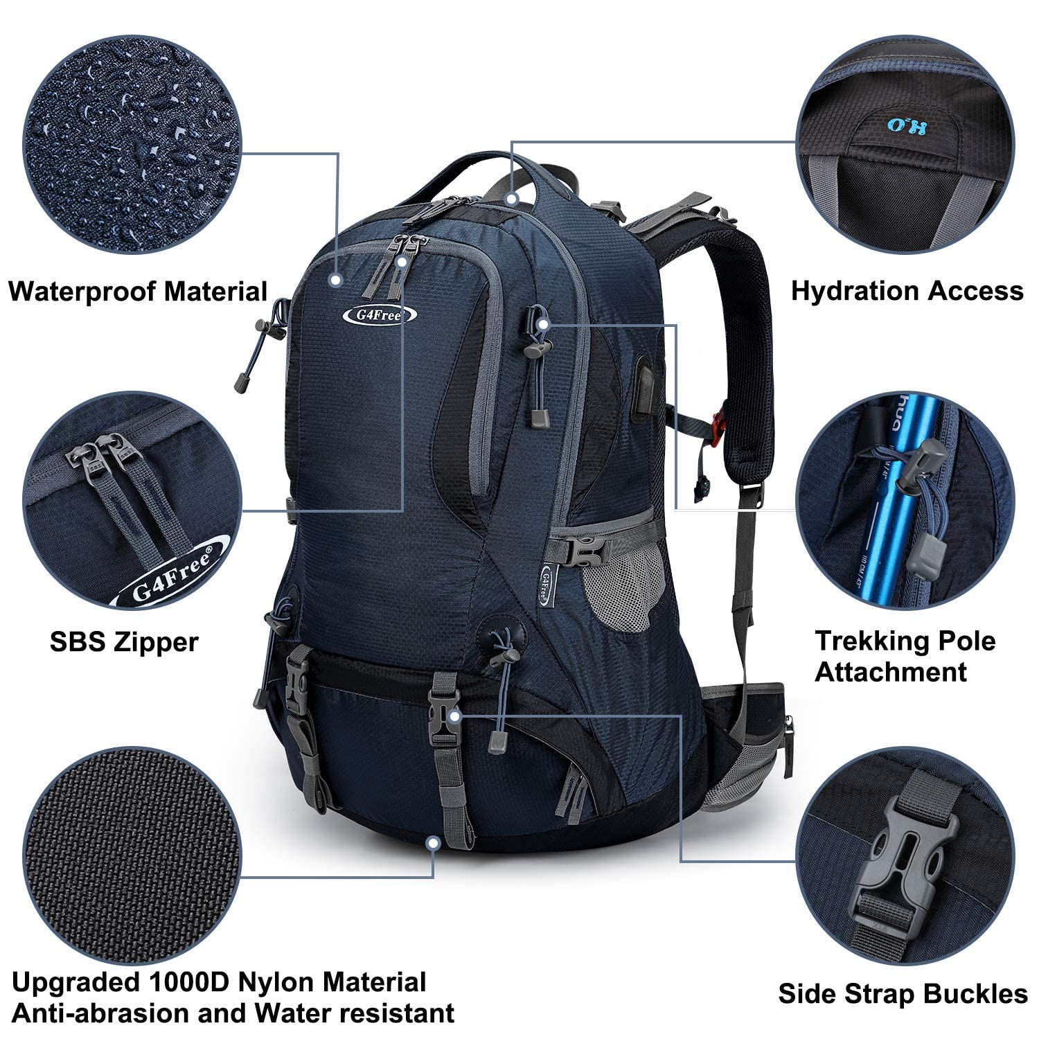 G4Free hydration compartment ready for bladder for hands-free drinking