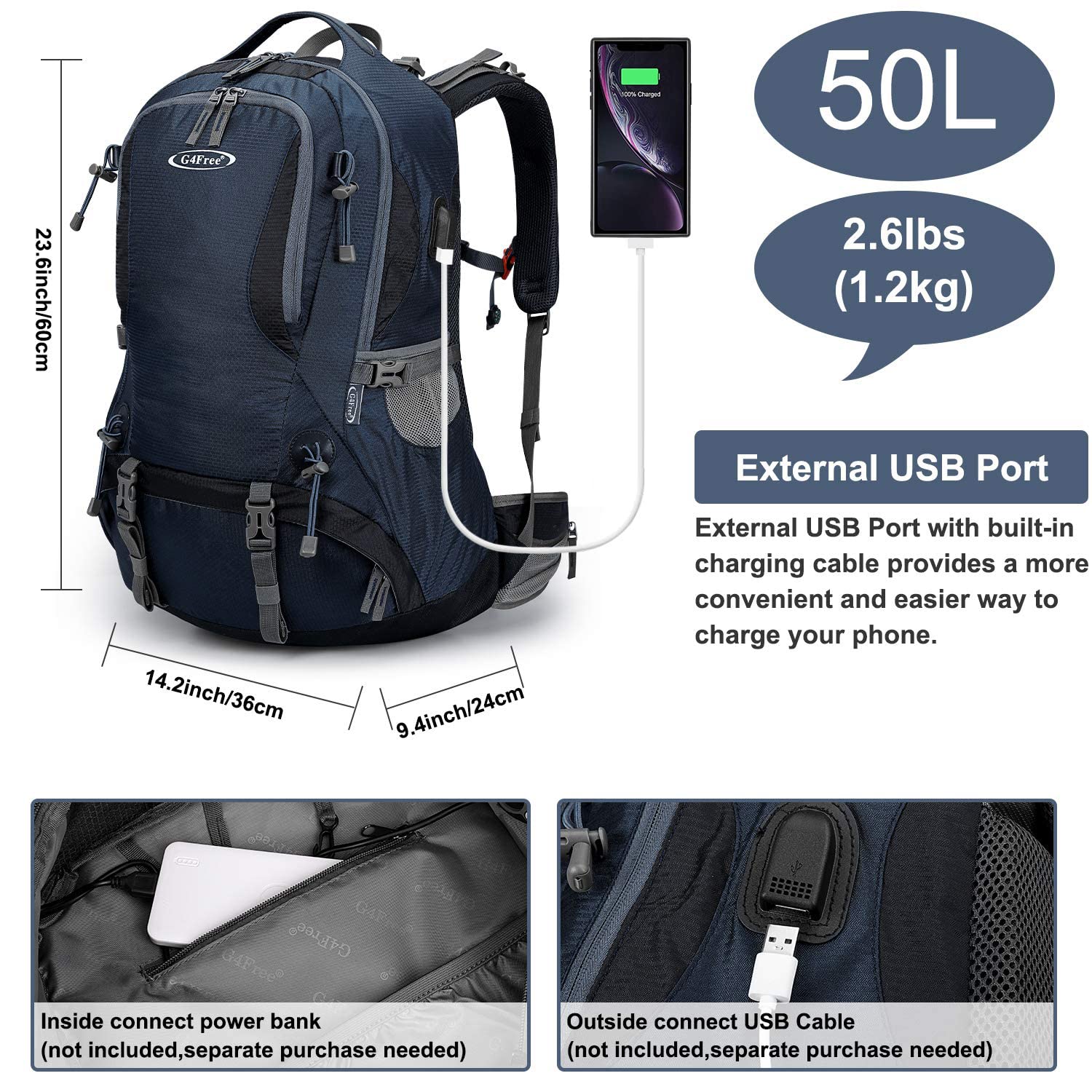 G4Free open shoe pocket isolating dirty items to protect gear