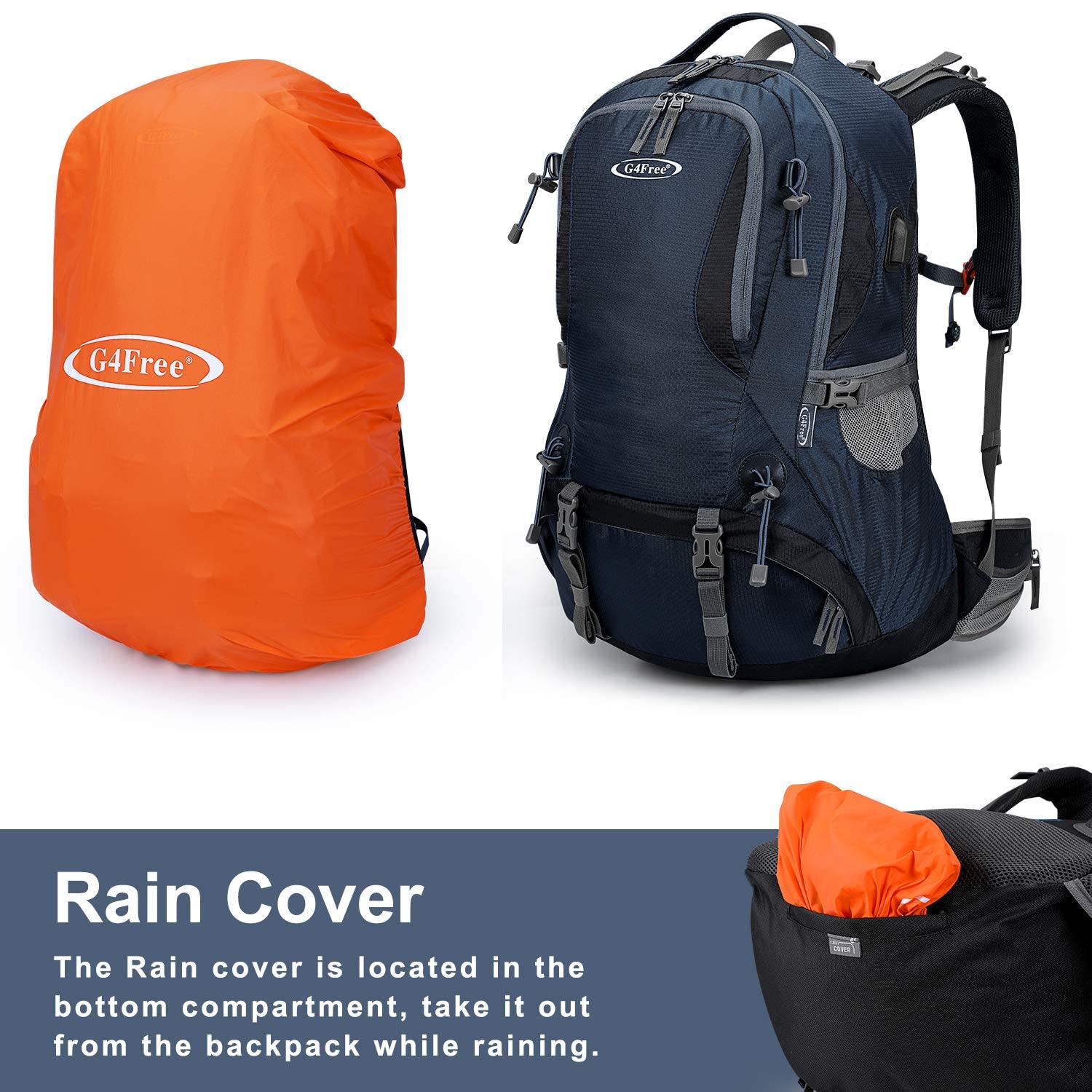G4Free rain cover deployed protecting contents from heavy rain