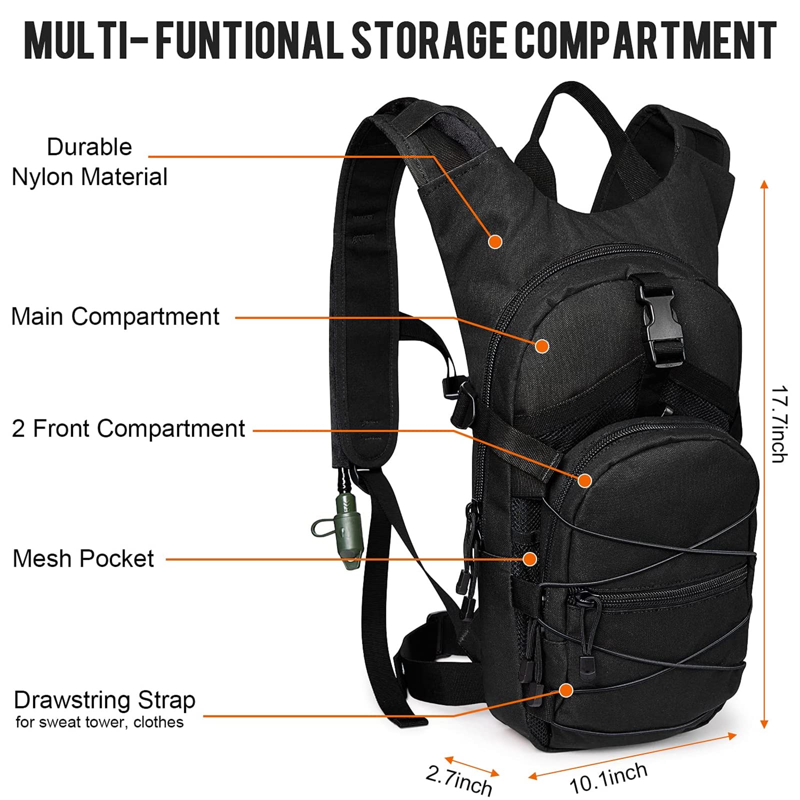 G4Free 3.0L hydration bladder close-up with quick-release valve for easy hands-free drinking