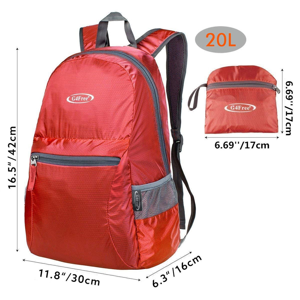 G4Free folded into its built-in pouch for compact travel and easy packing