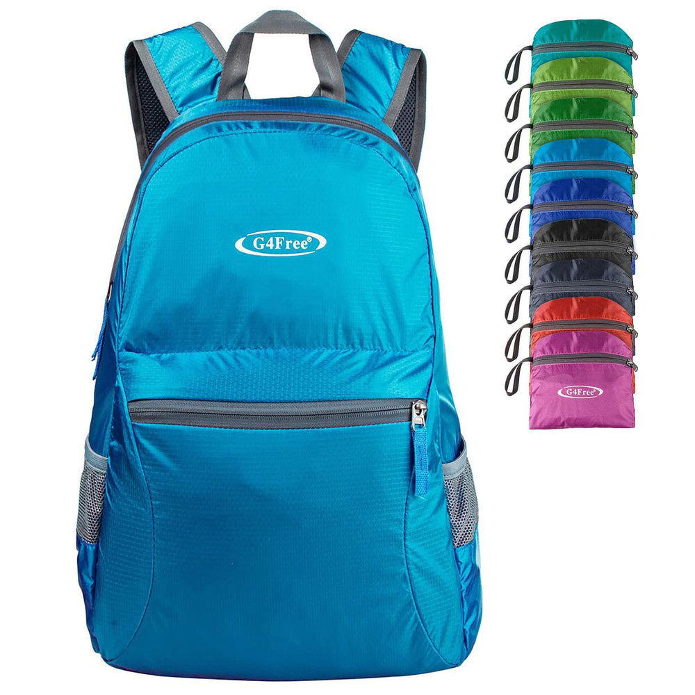 G4Free front view showing folded and unfolded pack, compact convenience