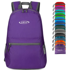 G4Free front view of the packable backpack showing pockets and zippers for organized travel