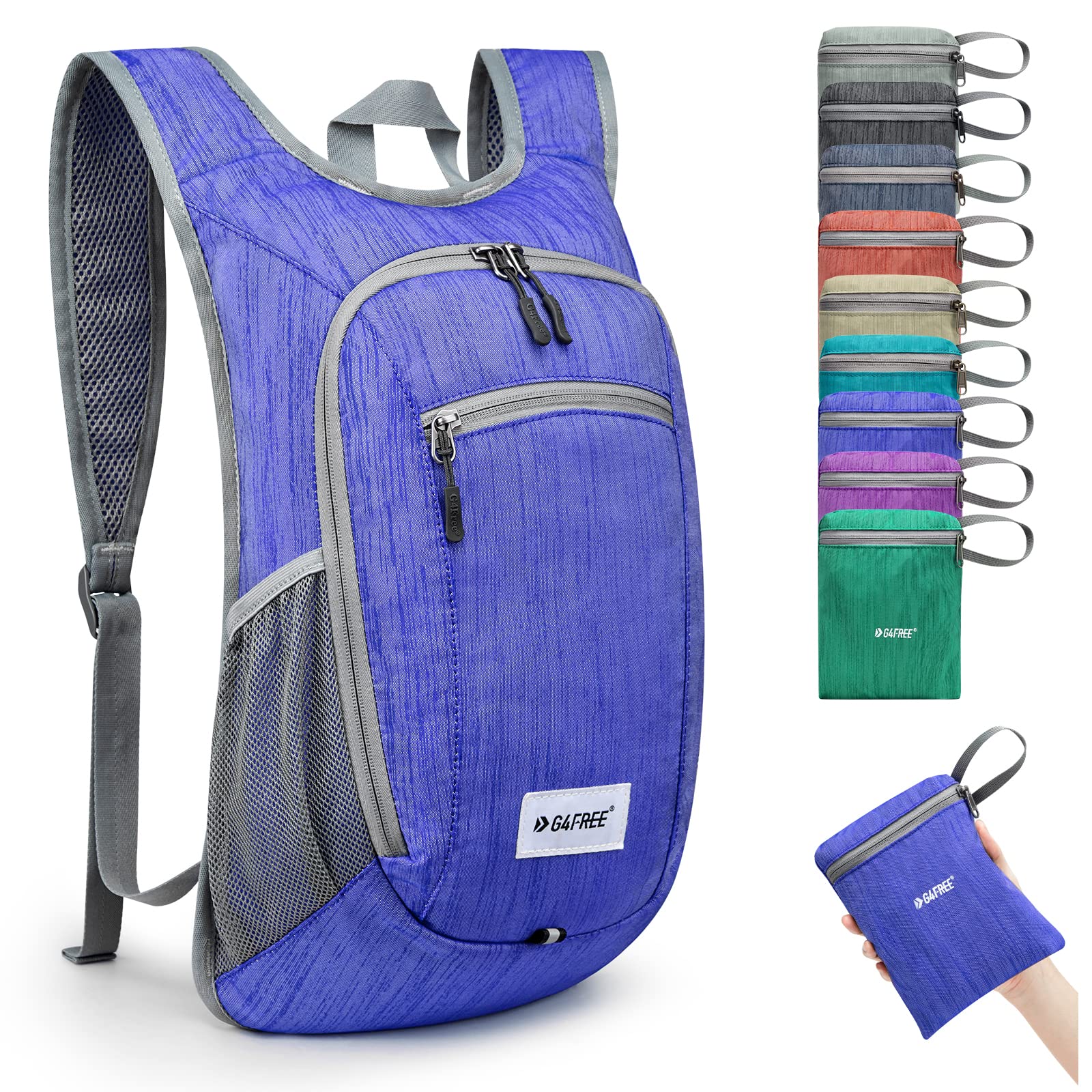 G4Free front view of packable daypack showing streamlined pockets and quick access