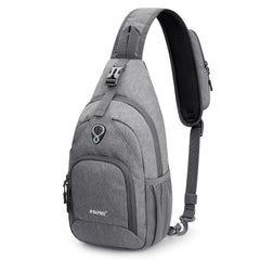 G4Free front view of sling bag showing pockets and compact design benefit secure access