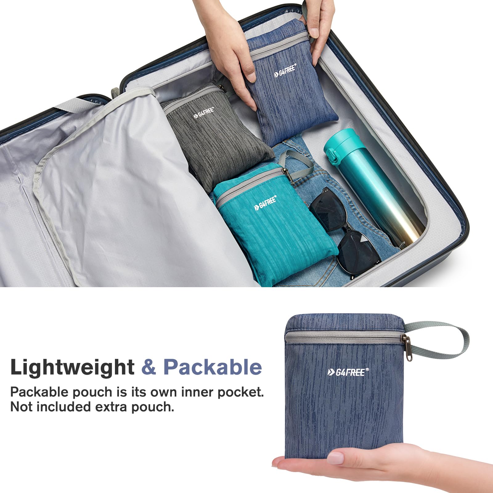 G4Free worn in city hiking setting illustrating hands-free mobility benefit