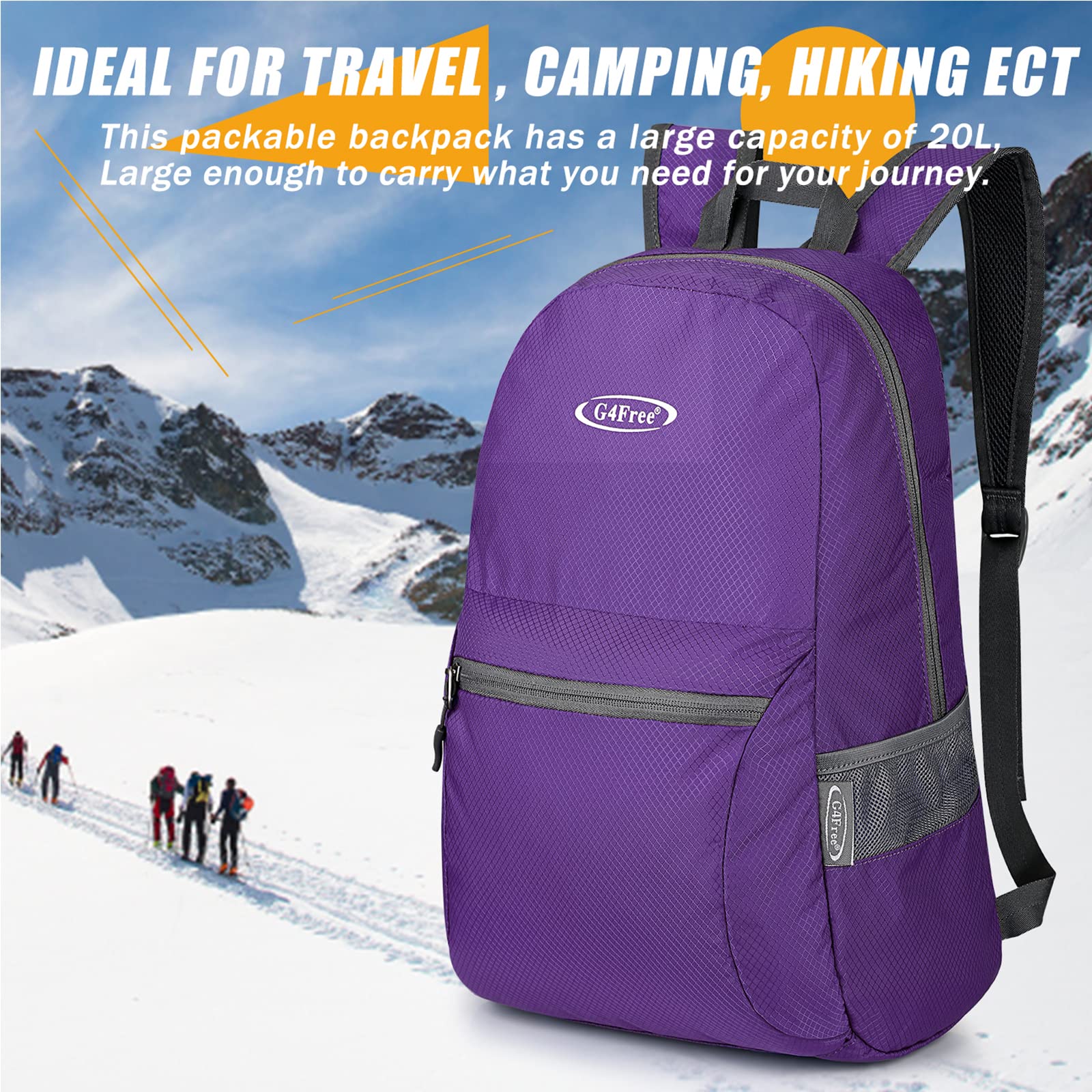 G4Free lifestyle image of backpack in travel setting showing versatile daypack use