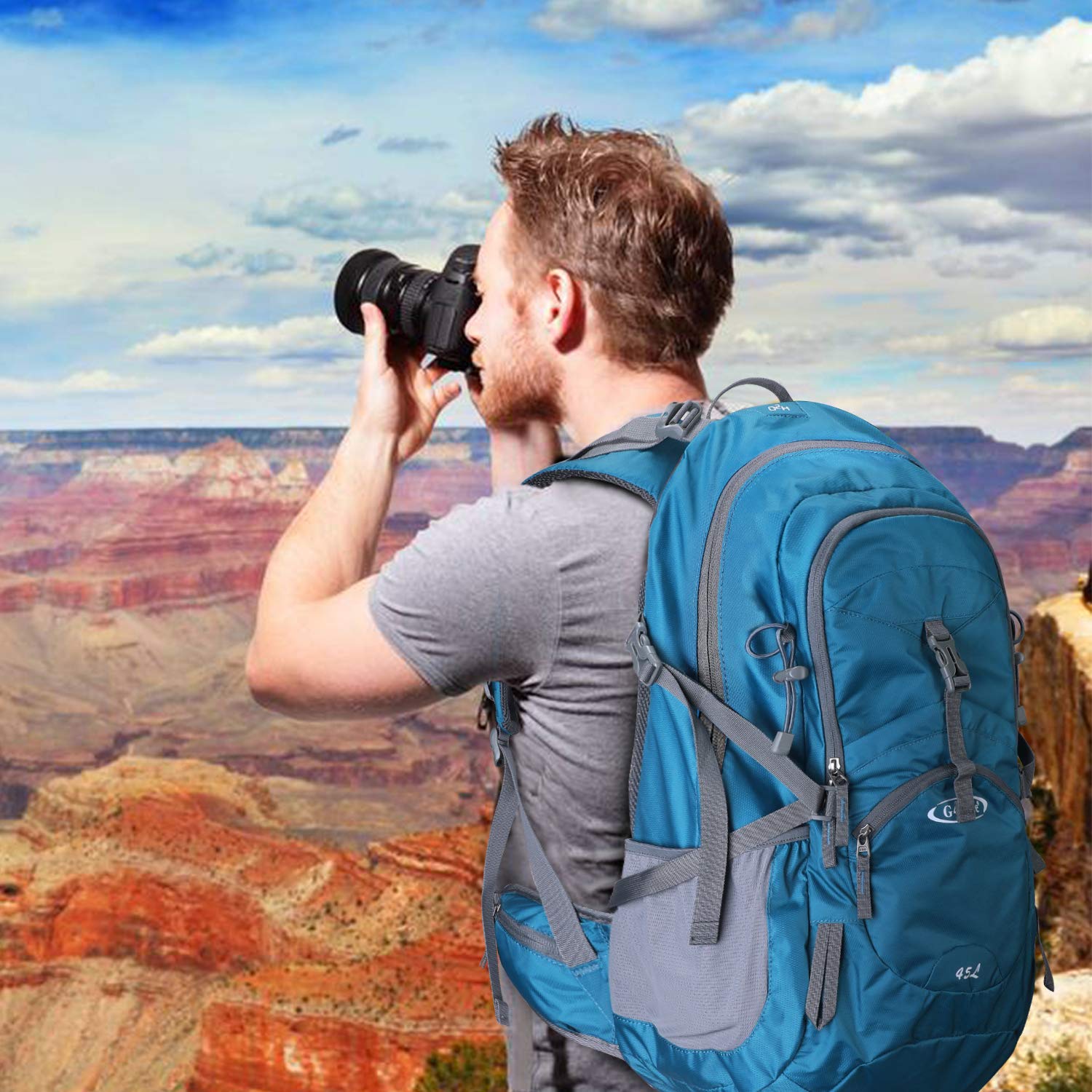 G4Free backpack in lifestyle hiking scene demonstrating durability and trail readiness