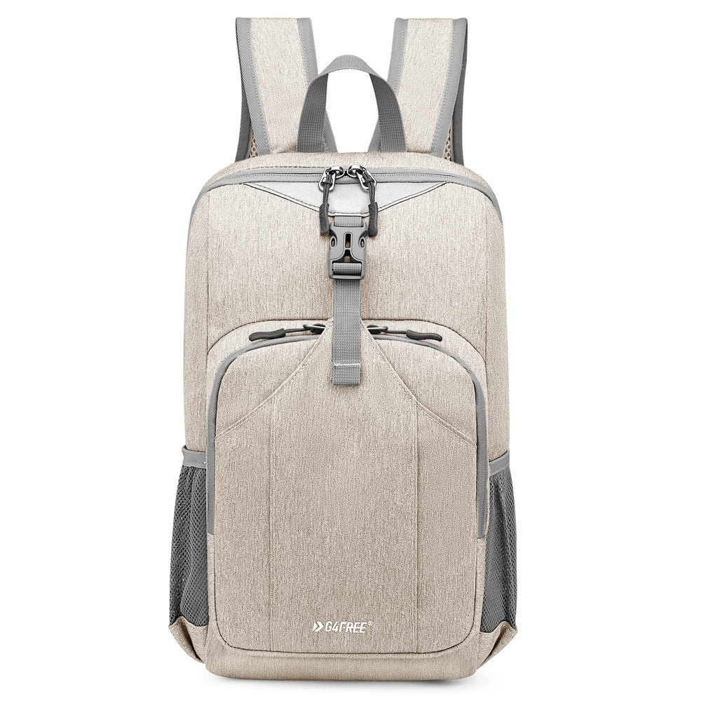 G4Free front view showing compact shape and zip pockets for organized carry