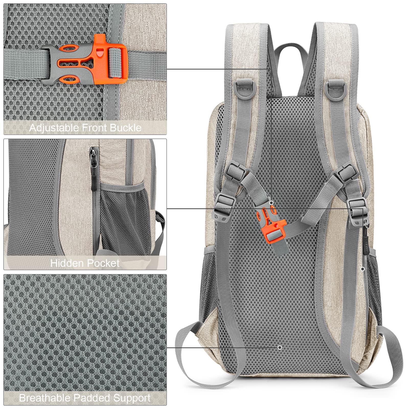 G4Free breathable S-shaped shoulder straps with reinforced stitching for comfort