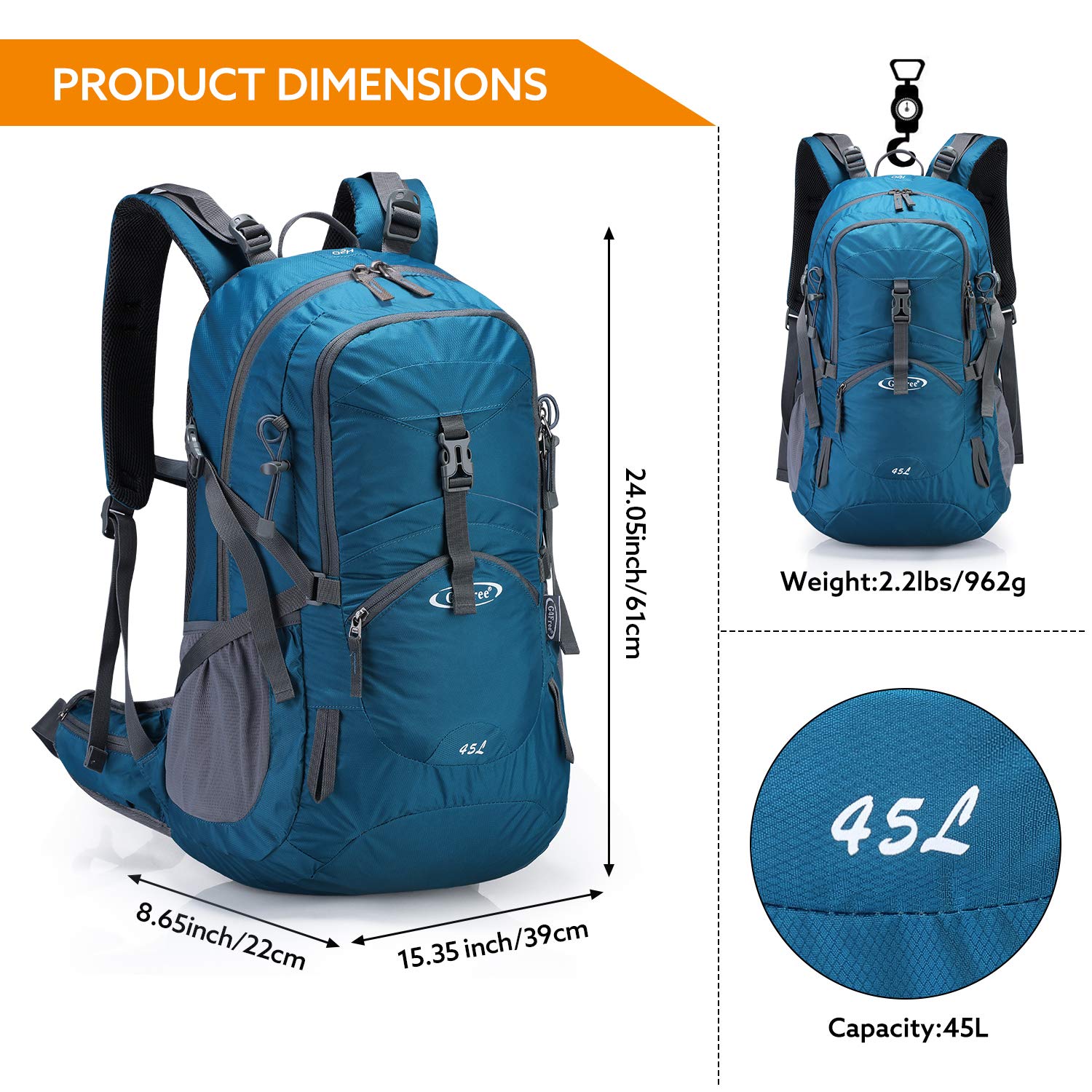 G4Free padded back and shoulder straps providing lumbar support and airflow benefit