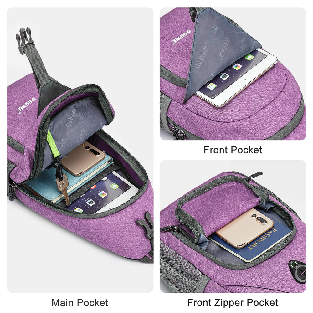 G4Free side pocket holding water bottle for hydration on the go