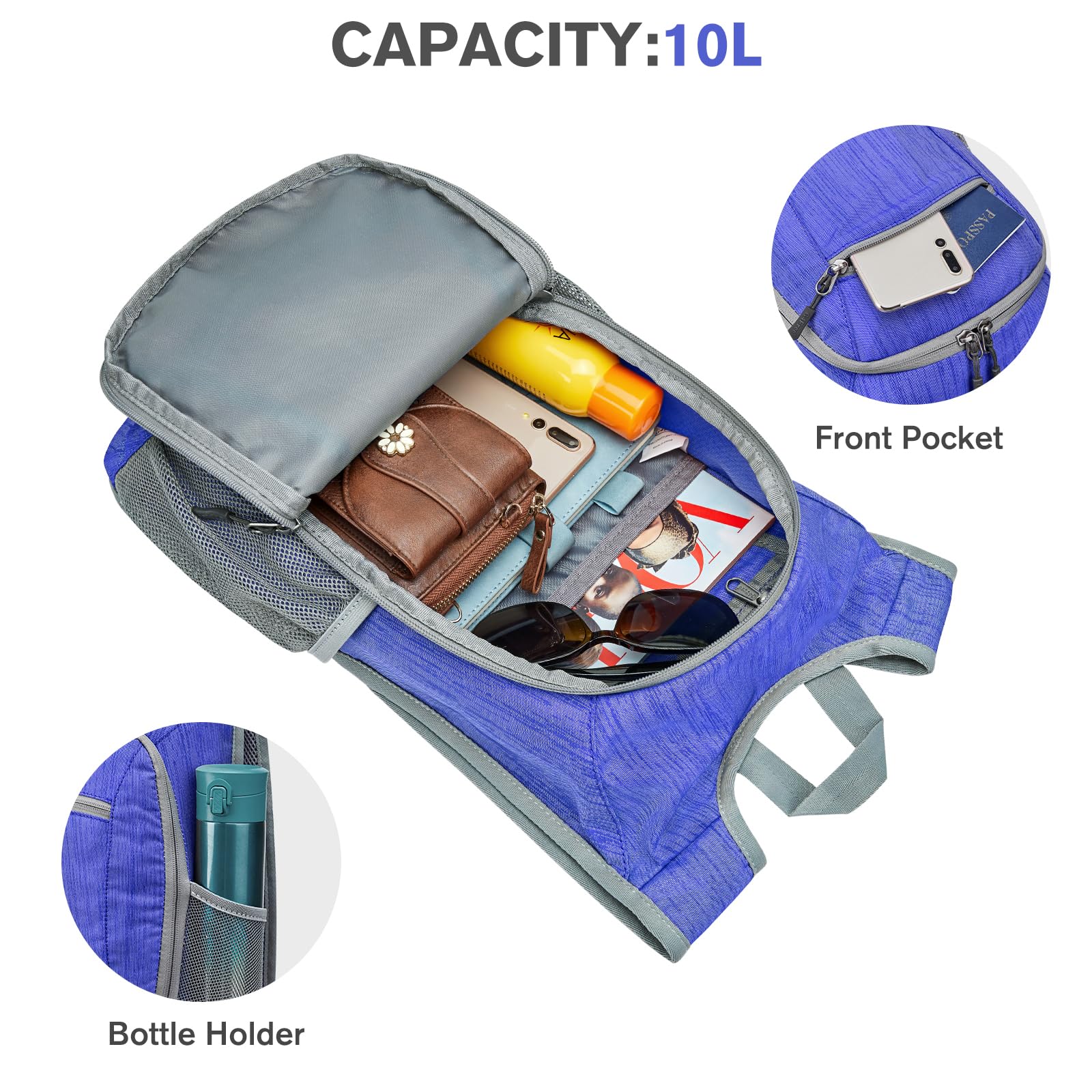 G4Free side pocket with water bottle demonstrating easy hydration access