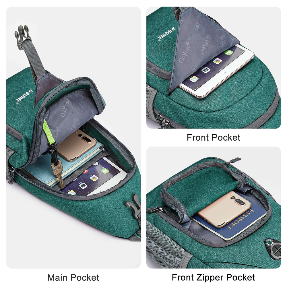 G4Free side pocket holding a water bottle for hydration on the go