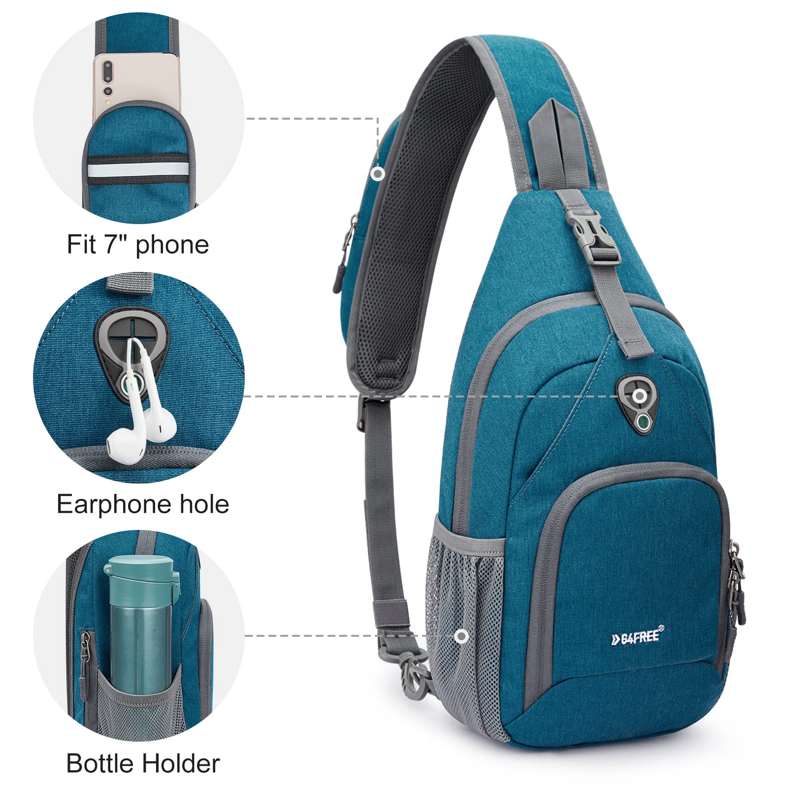 G4Free side pockets holding a water bottle for easy hydration while mobile