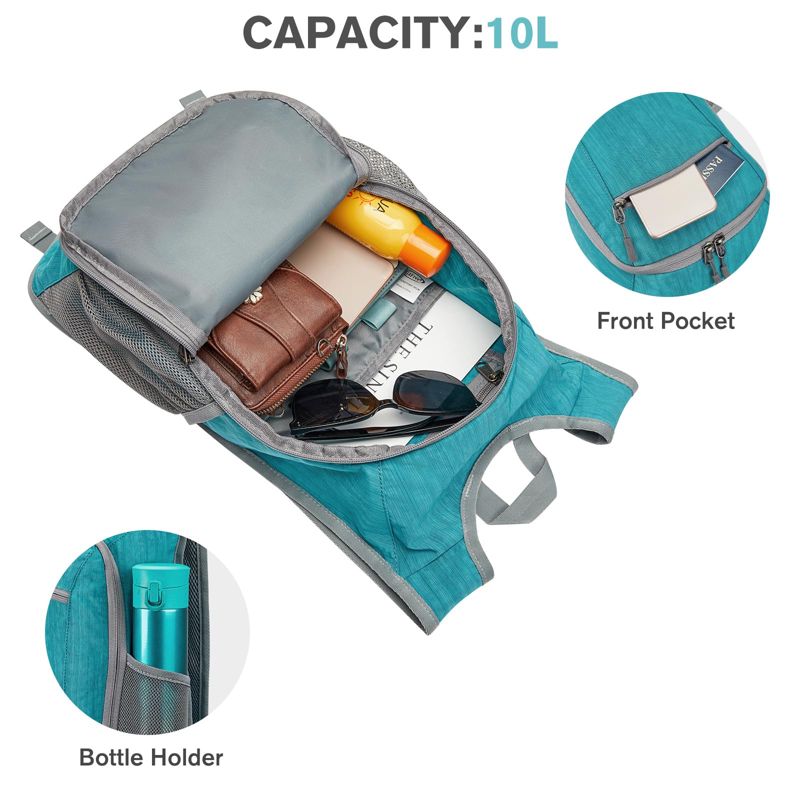 G4Free side pockets holding water bottle for quick-access benefit