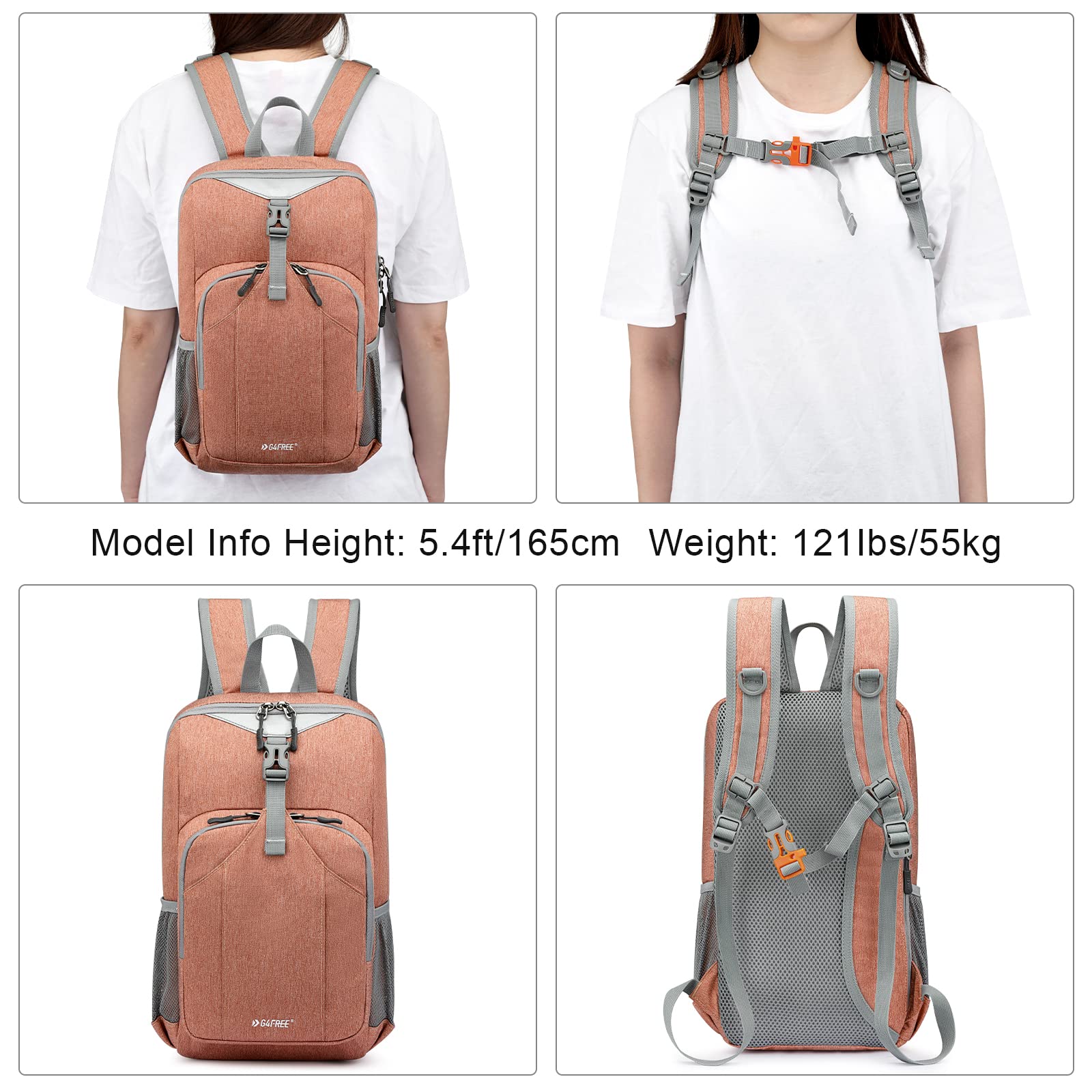 G4Free next to a water bottle and jacket showing true 10L size