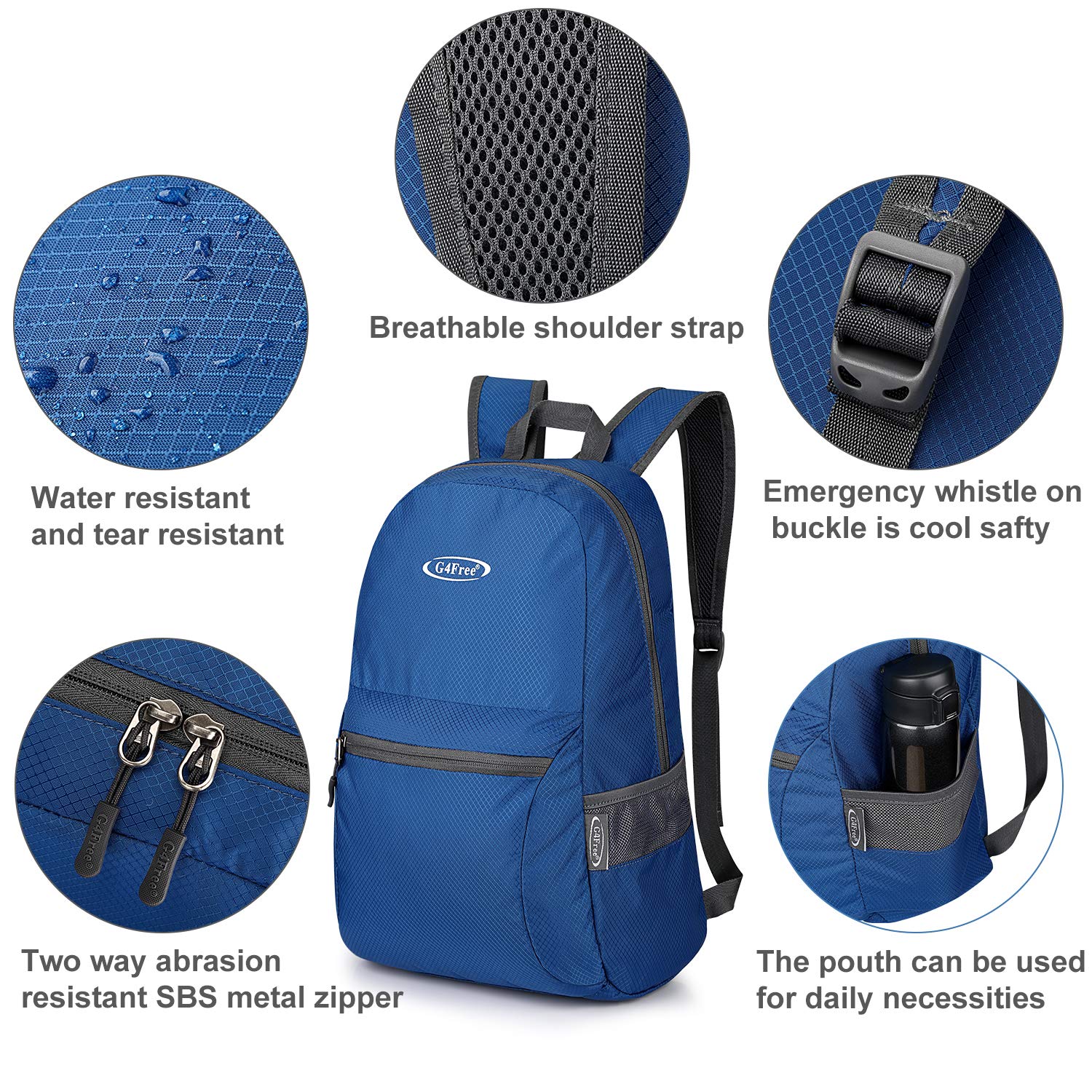 G4Free shoulder strap and breathable mesh detail for comfortable wear