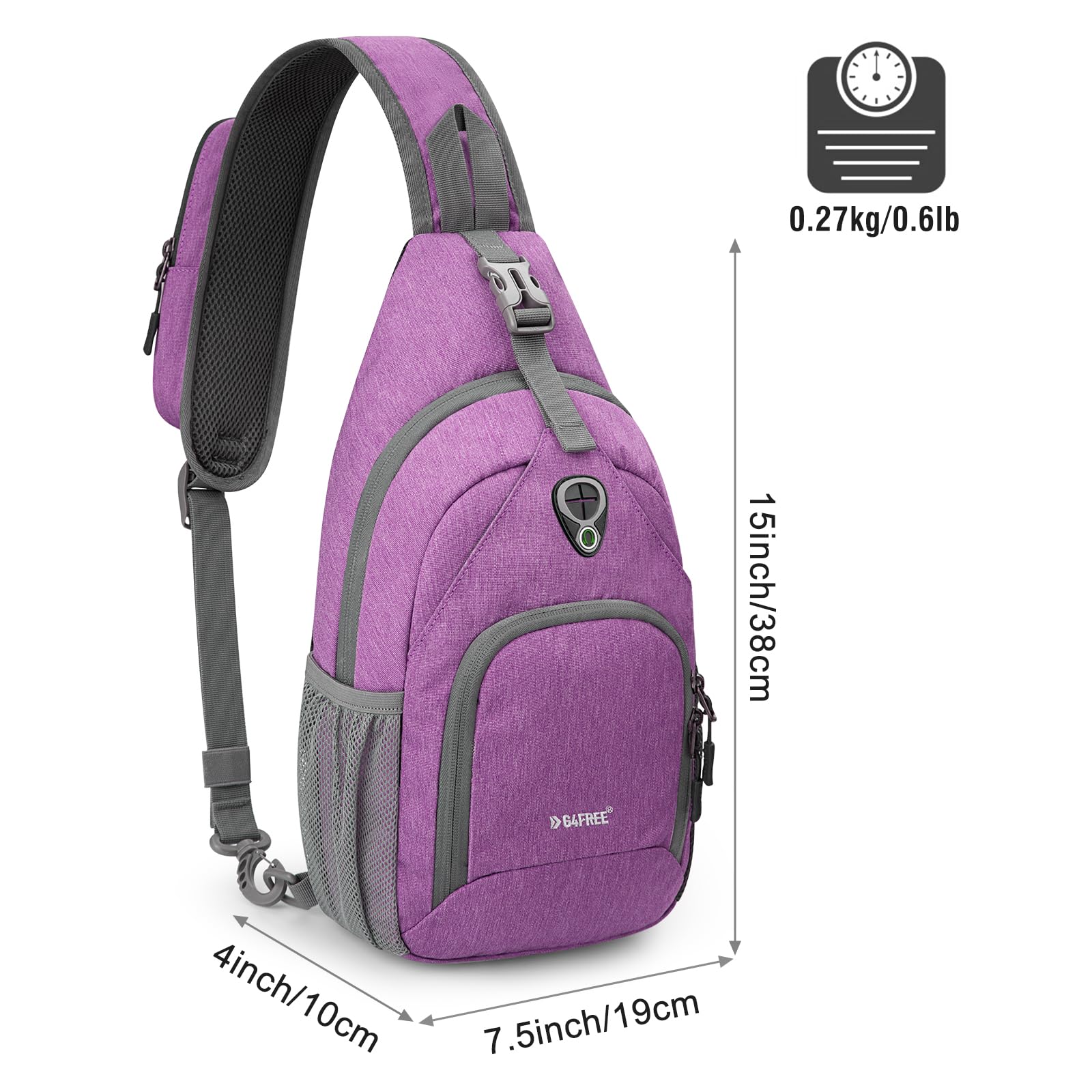 G4Free padded strap detail for breathable comfort benefit