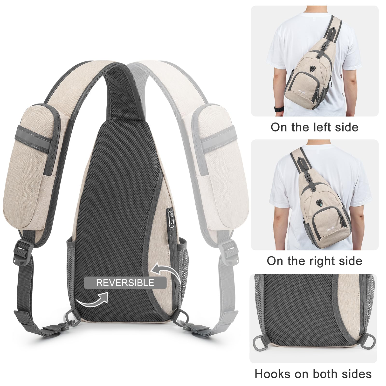 G4Free reversible padded strap detail for comfortable left or right carry