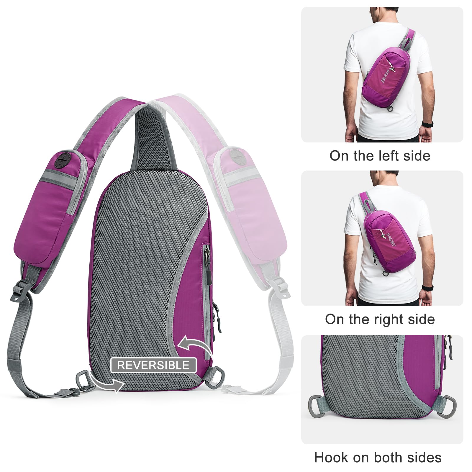 G4Free front pocket holding a standard water bottle secured with a stabilizing strap