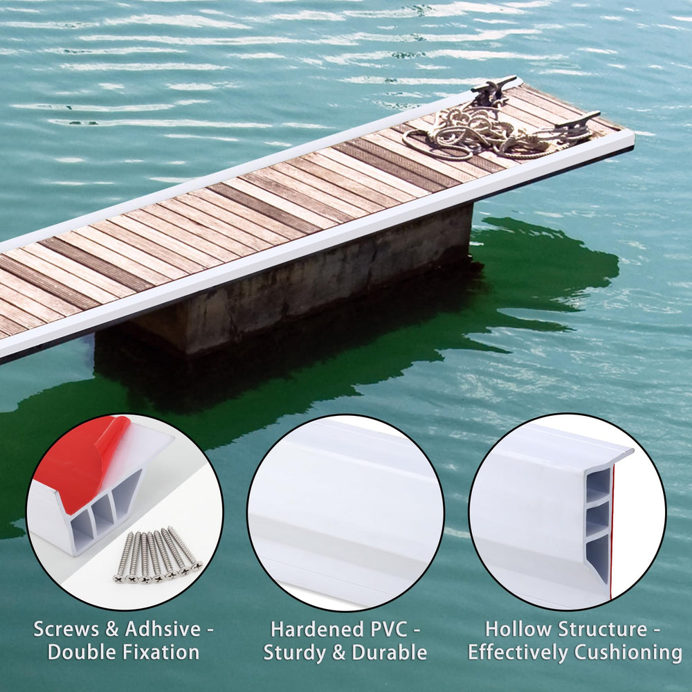 Gaahing in-use mounted on dock edge protecting boat hull from impact