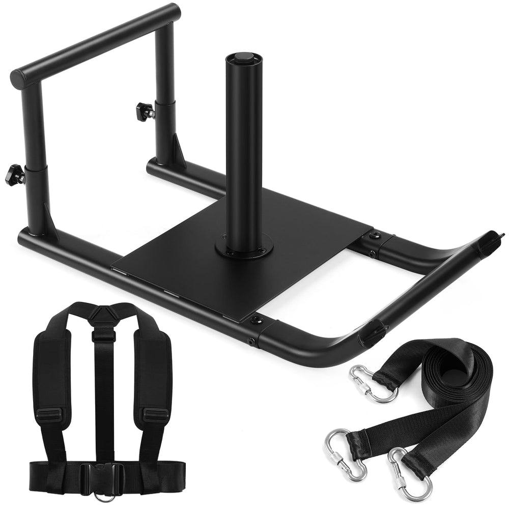 GADFISH front view of sled showing frame and plate posts for versatile training benefit