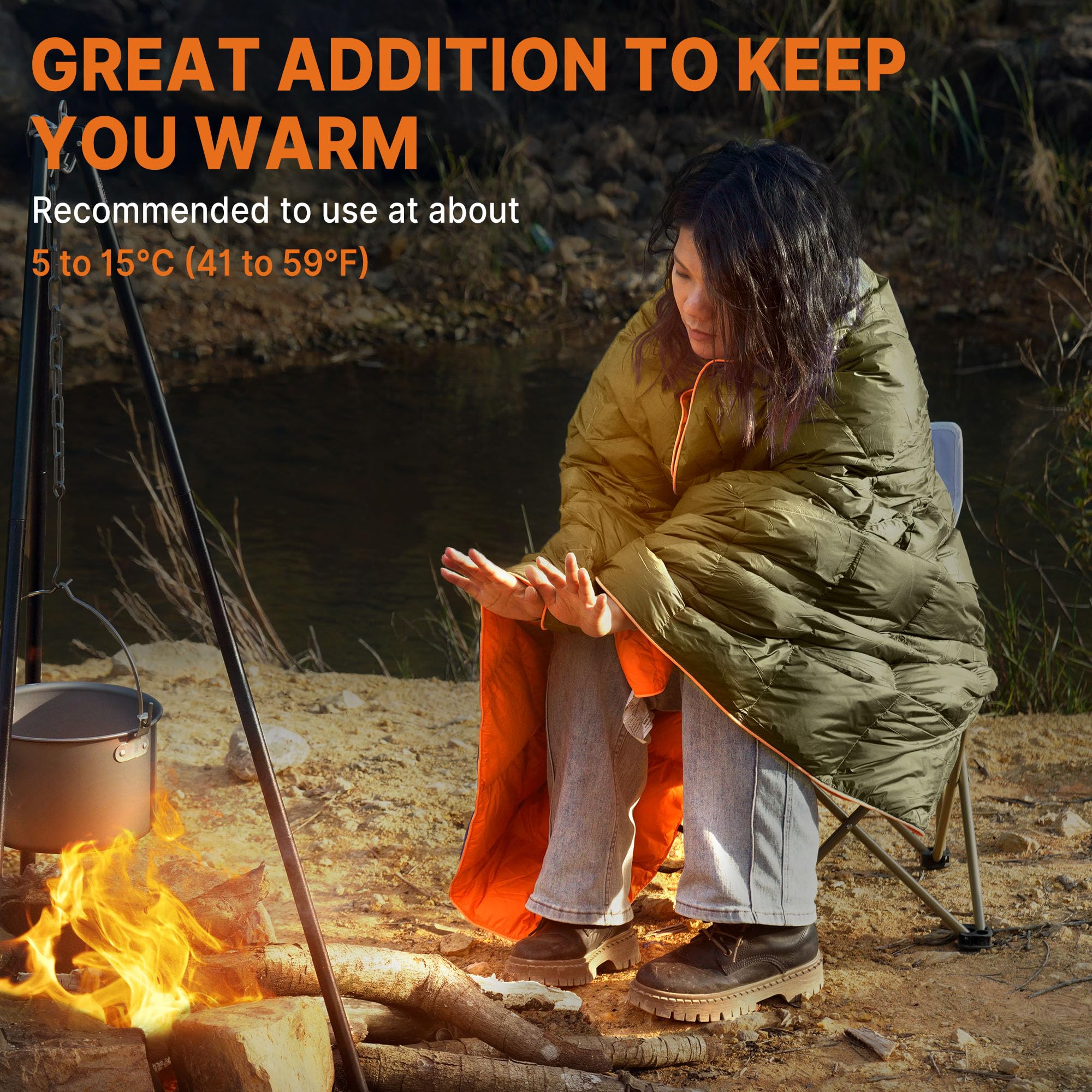 Gaialoop down loft close-up highlighting fluffy fill and lightweight insulation