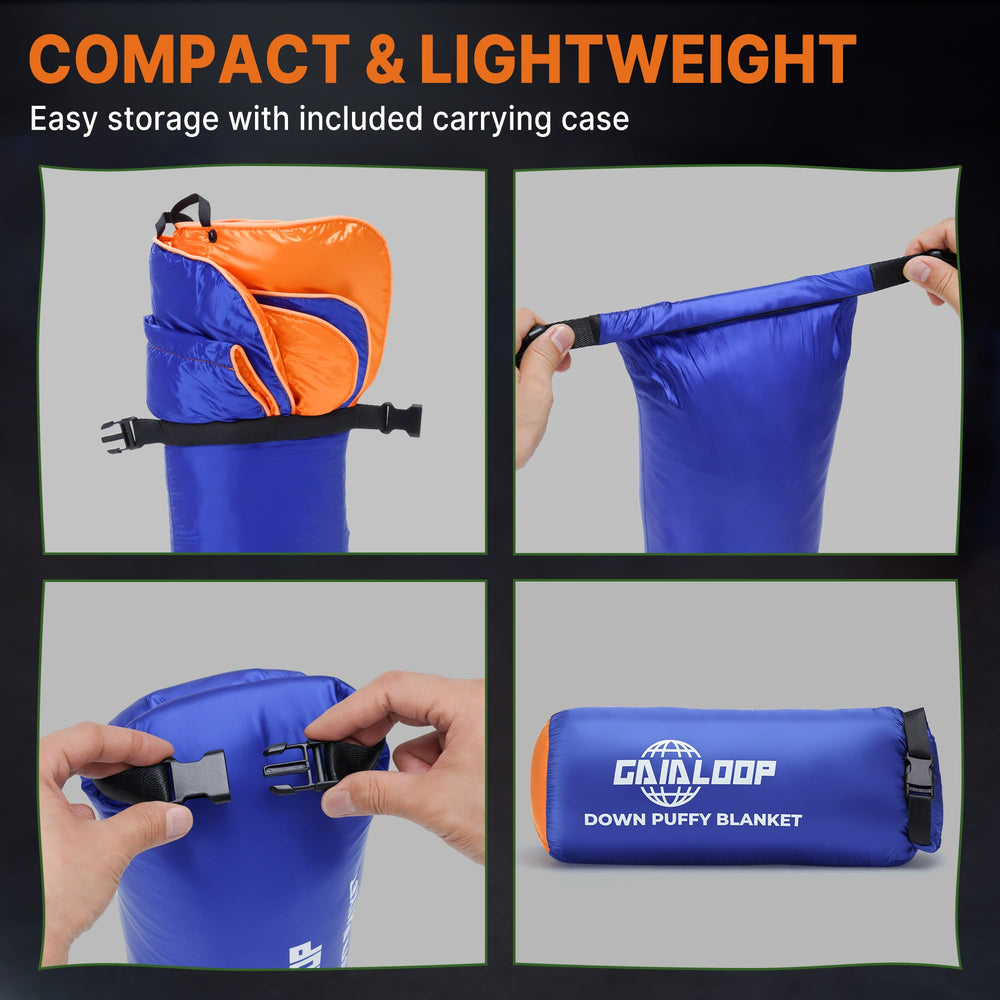 Gaialoop flat spread showing 53x78 size for full-body coverage and sharing