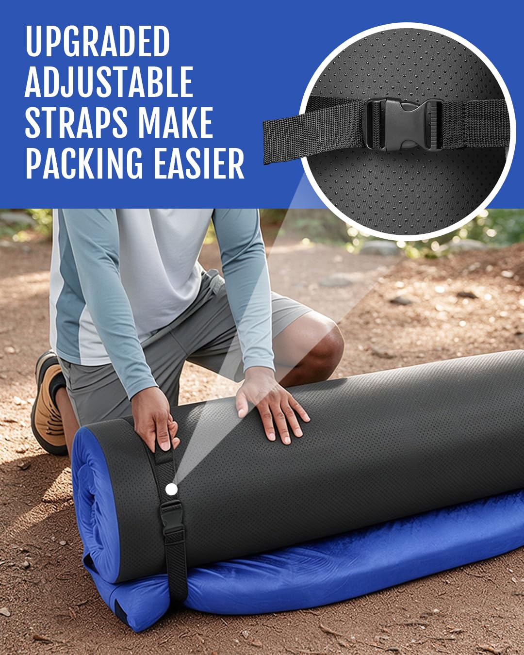 Gaialoop next to water bottle showing full-size scale and portability