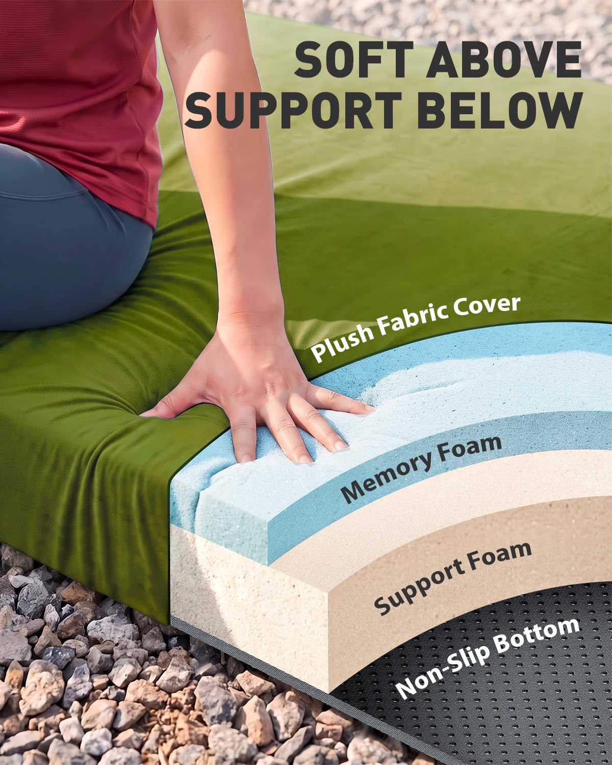 Gaialoop velvet-like removable cover close-up for soft tactile comfort