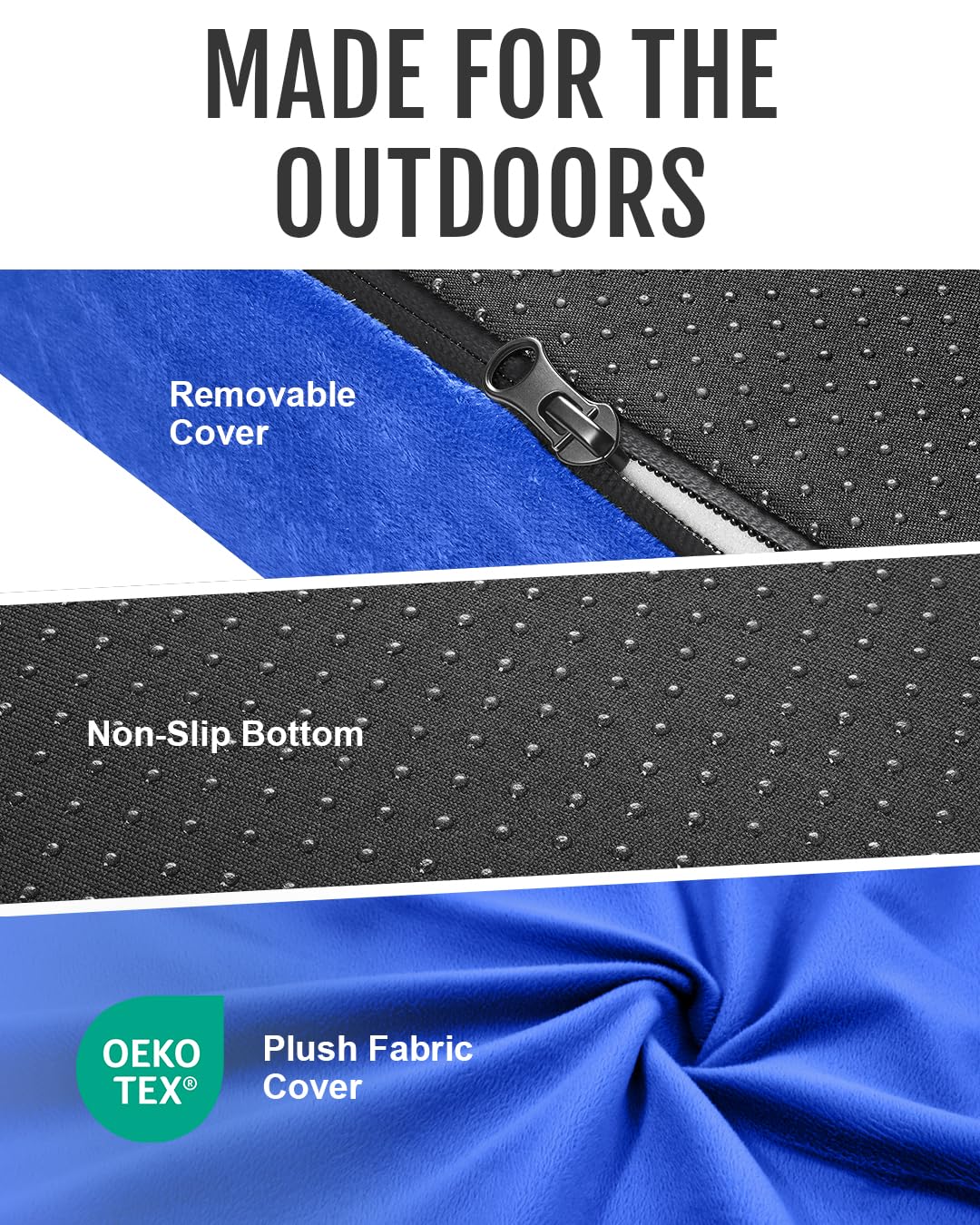 Gaialoop zippered cover open showing washable design and protection