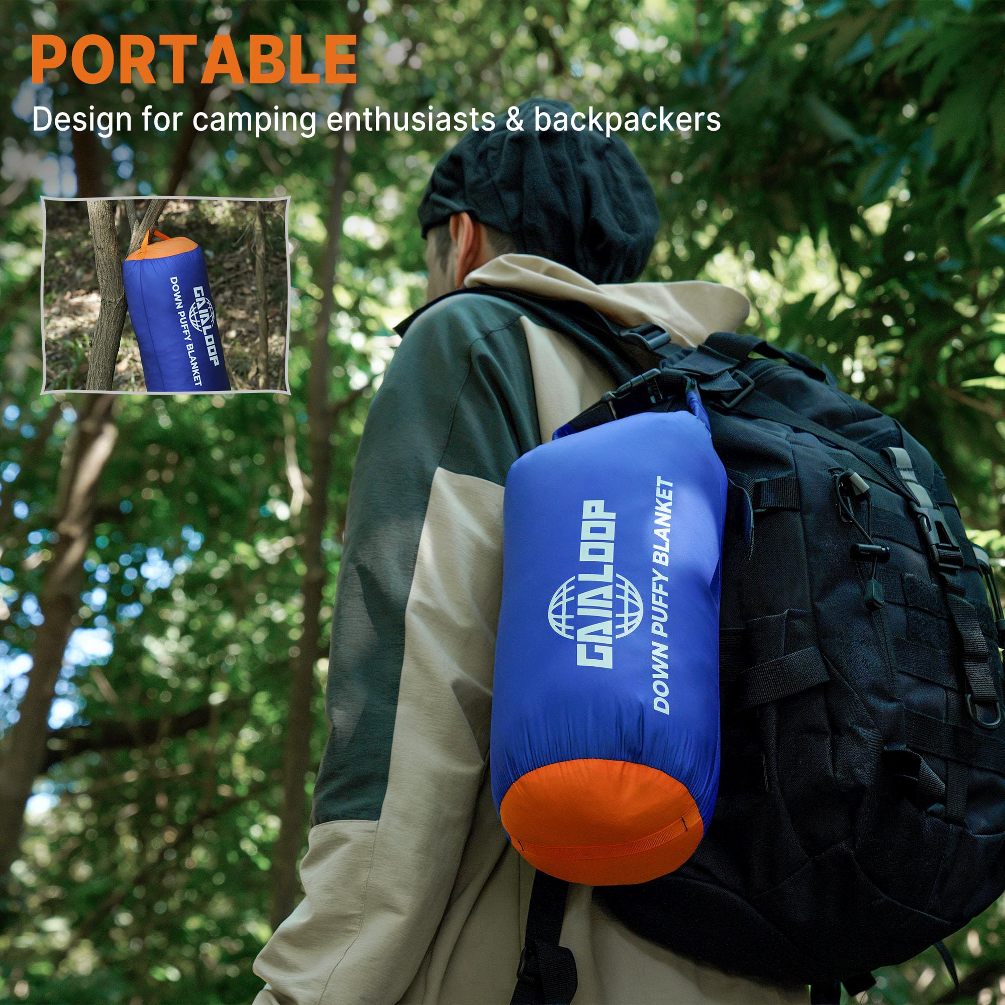 Gaialoop on a scale for weight comparison highlighting its 1.5 lb portability