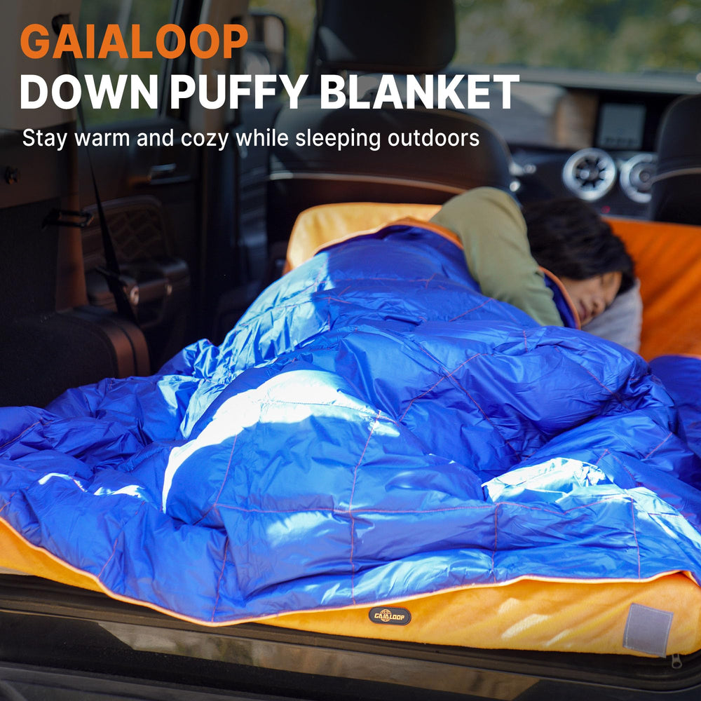 Gaialoop worn as a poncho showing hands-free warmth and versatile use