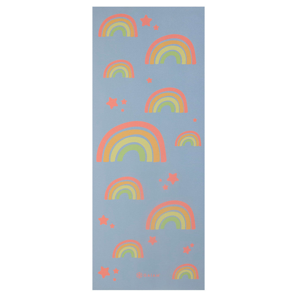 Gaiam kids yoga mat close-up of textured non-slip surface showing grip benefit for stability