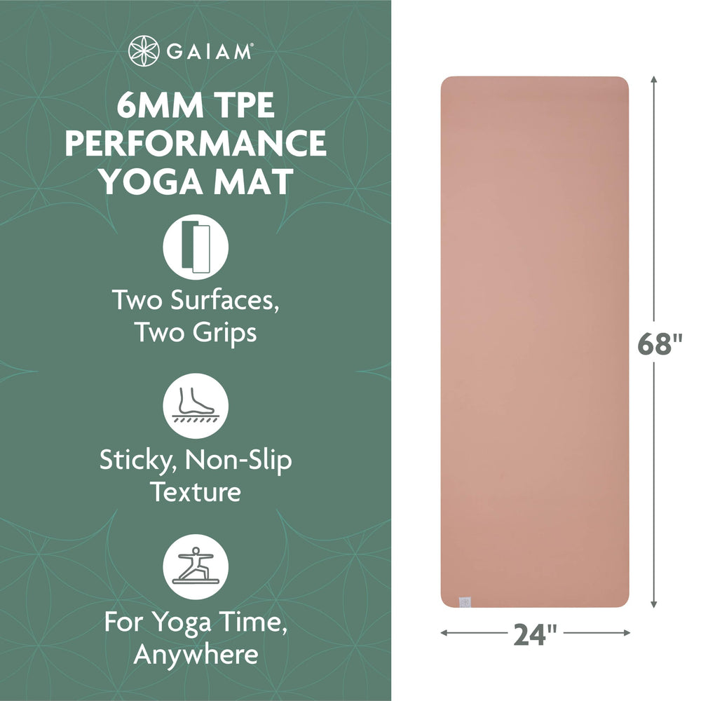 Gaiam mat close detail of knee on mat highlighting joint cushioning benefit