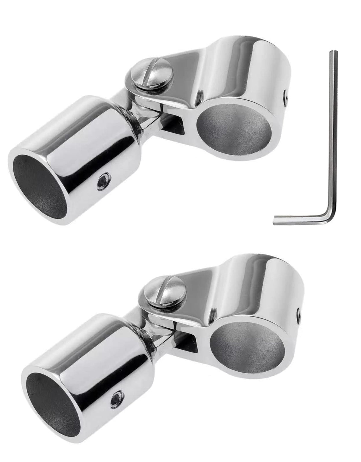 GaiRen front view of bimini jaw slide eye end caps showing polished stainless and solid construction for durability