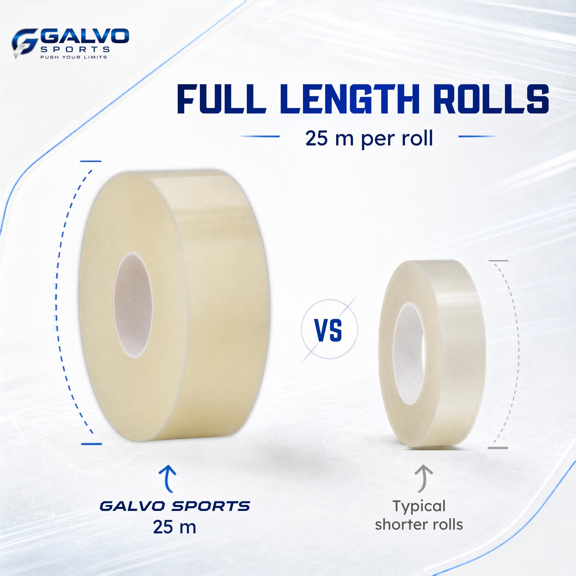 GALVO Sports label close-up showing features for informed equipment choice benefit