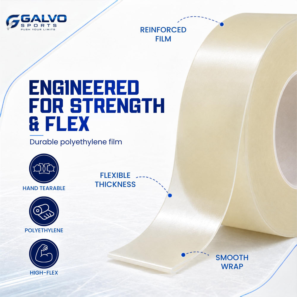 GALVO Sports tape with water droplets demonstrating waterproof hold benefit
