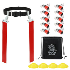 GameDay Fitness front packaging showing complete red flag football kit and convenience