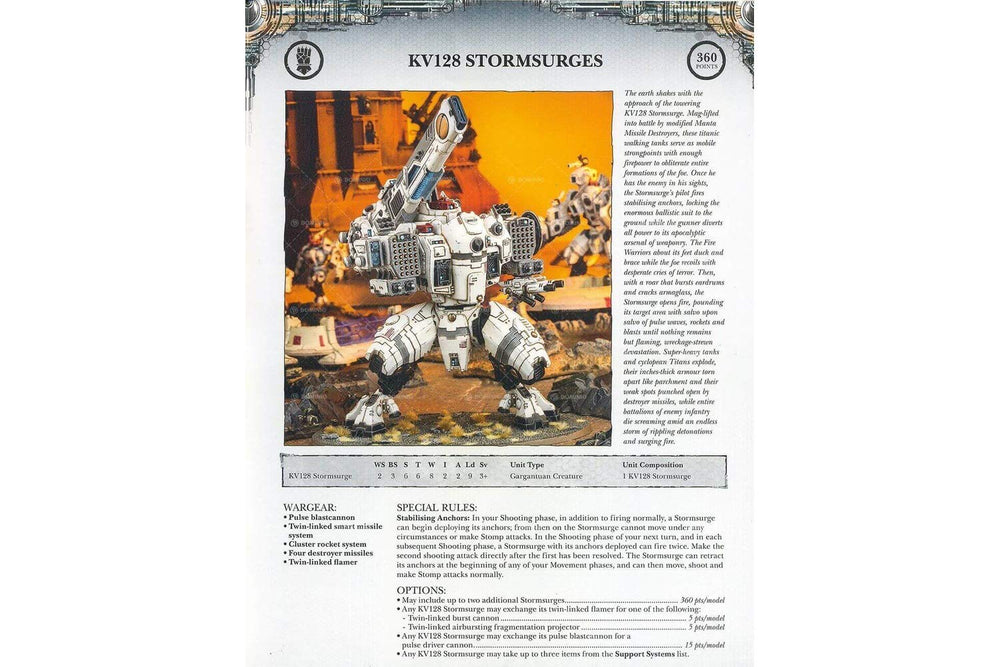 Games Workshop KV128 Stormsurge sealed box corner emphasizing unopened condition and preservation