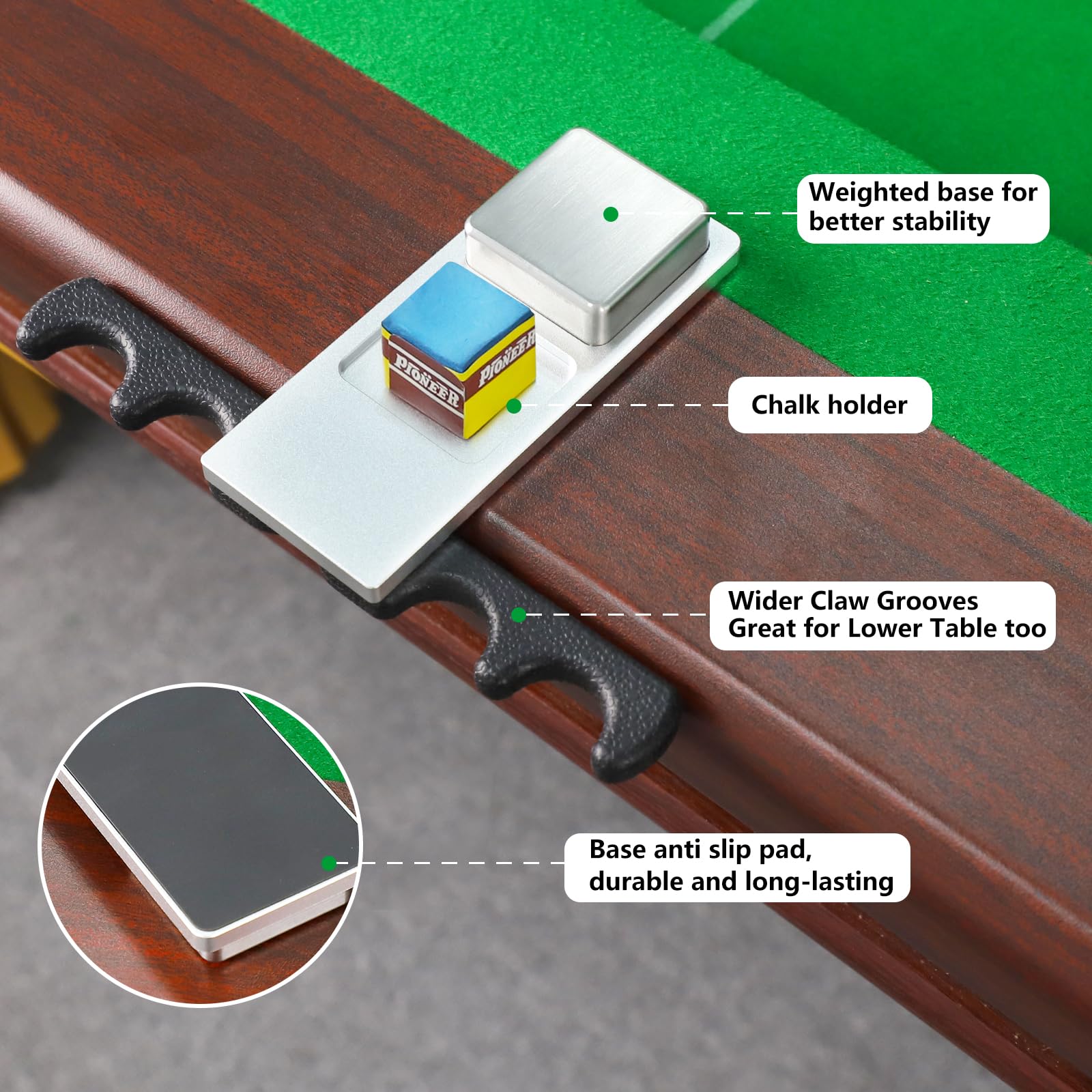 GAMESUN close-up of wider grooves showing solid grip and cue protection