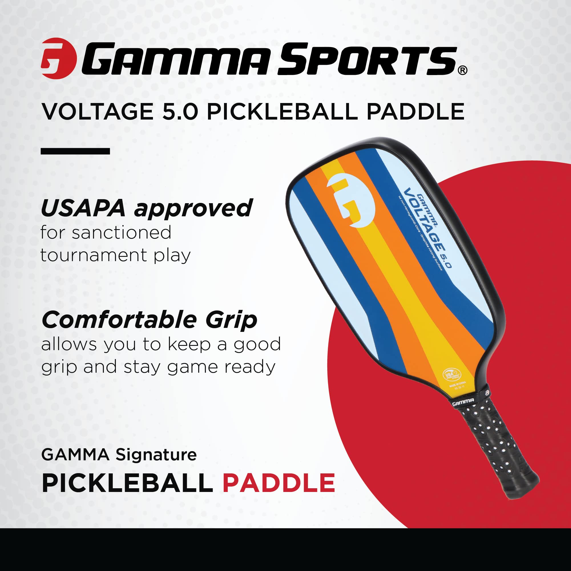 GAMMA paddle held in hand to show scale and maneuverability, aids quick swings